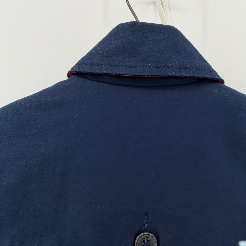 Tommy Hilfiger Navy Double Breasted‎ Trench Coat Belted Size S/P - Picture 5 of 14